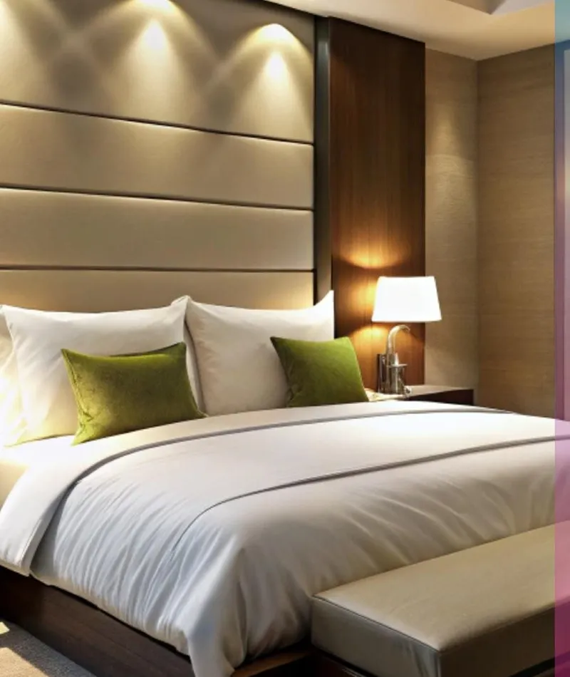 Elegant bedroom interior at Lotus Pearl